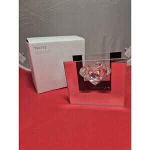 💥 Diamond Cut Crystal Tea Light Gem Candle Holder Votive Z Gallerie New A3